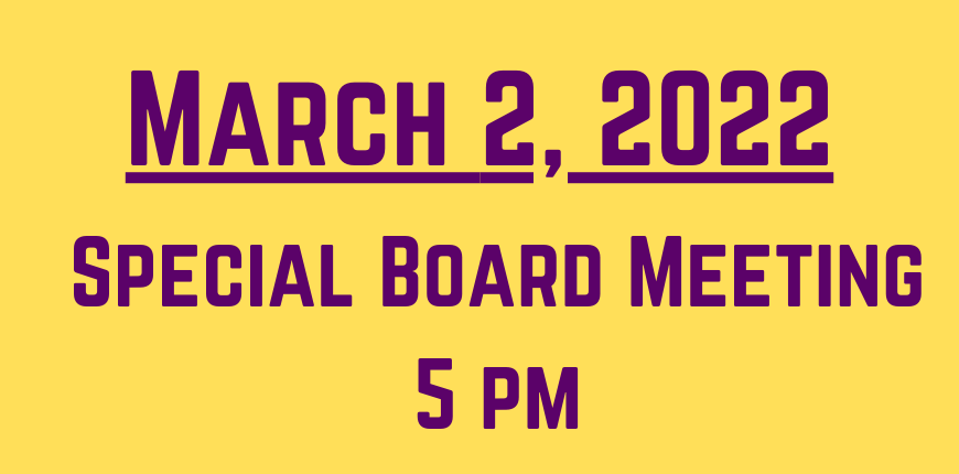 Special Board Meeting - March 2, 2022
