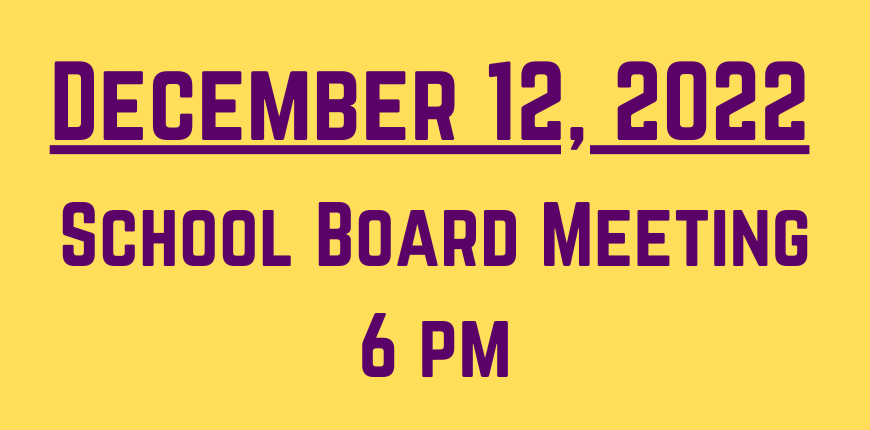 School Board Meeting - December 12, 2022