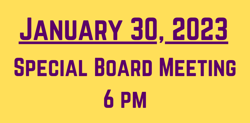 Special Board Meeting - January 30th, 2023