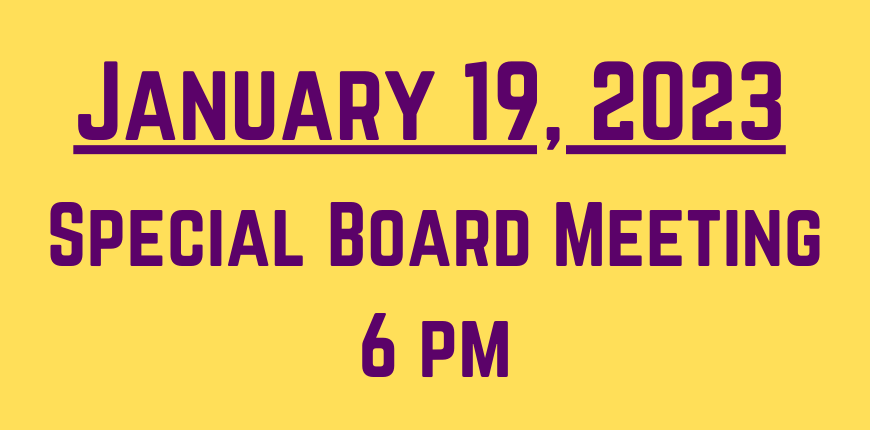 Special Board Meeting - January 19th,  2023