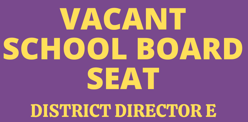 VACANT SCHOOL BOARD SEAT - DISTRICT DIRECTOR E