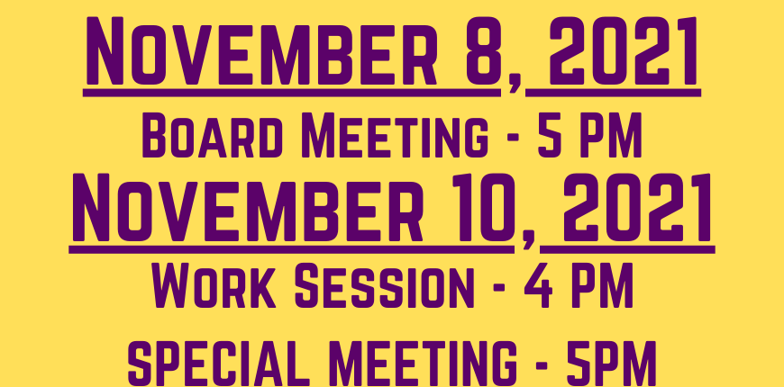 Board Meetings - November 8 and 19
