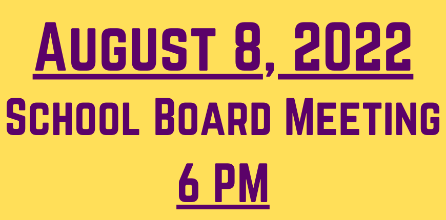 Board Meeting - August 8 - 6 PM