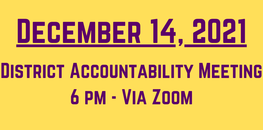 District Accountability Meeting - December 14th