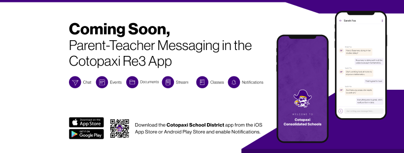 Parent-Teacher Messaging~ Cotopaxi RE3 App