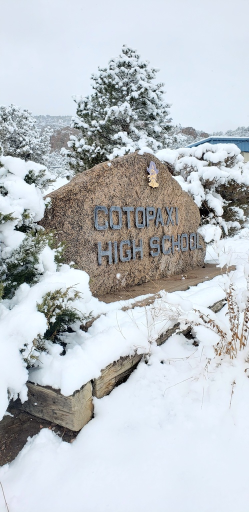 Snow photo of school sign.
