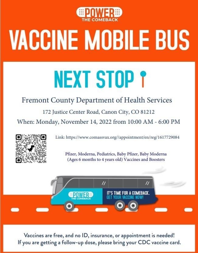 Next Stop Vaccine Mobile Bus November 14 at Fremont County DHS