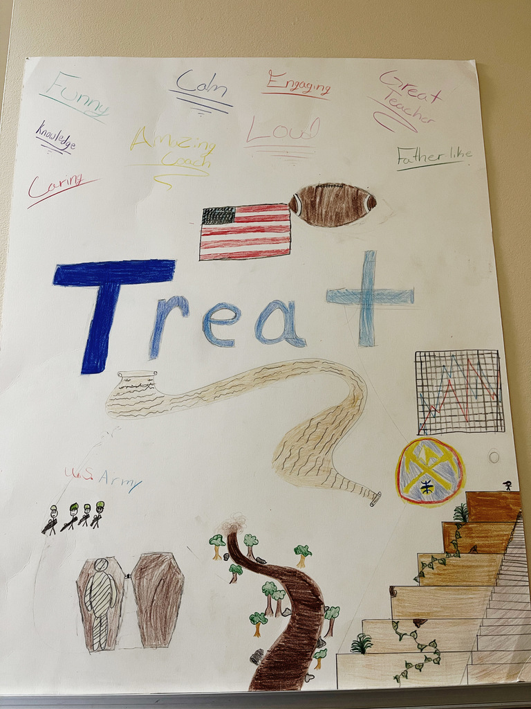 Middle school students in leadership class hung posters around the school, showing their appreciation for our teachers and staff!