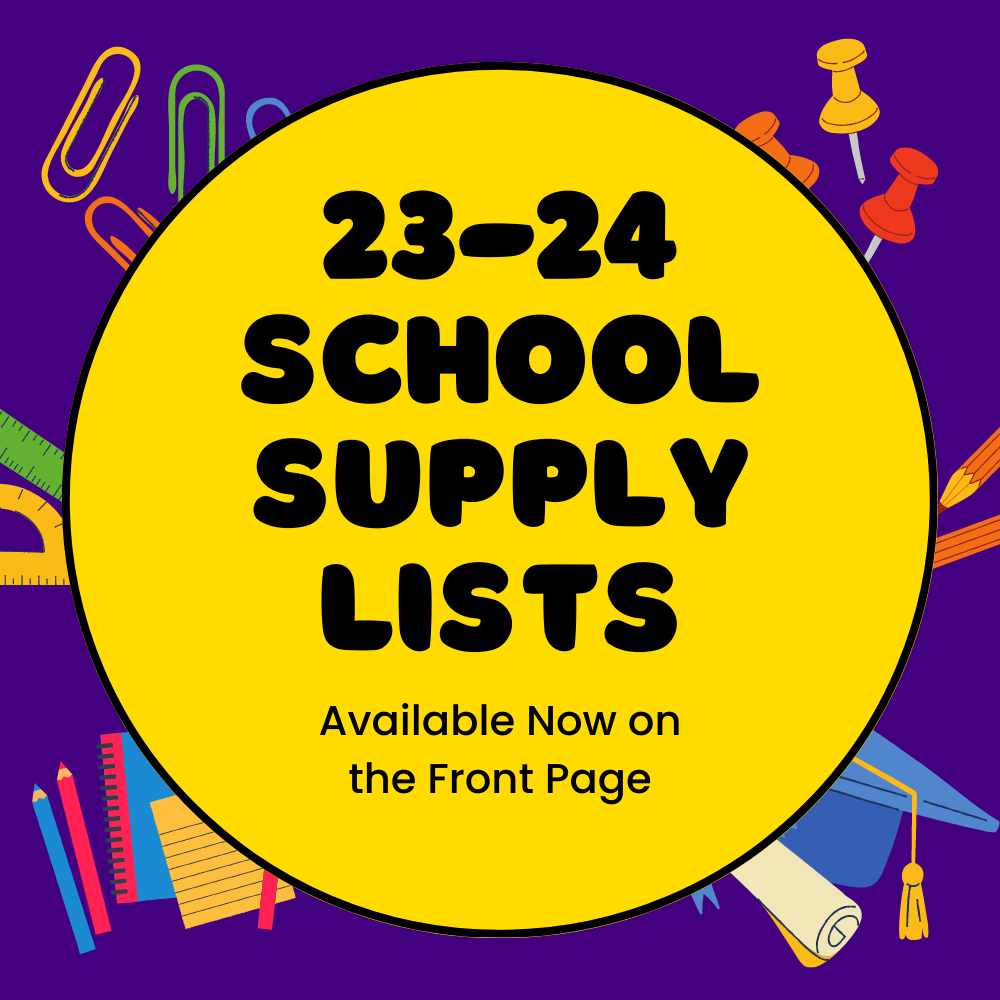 School Supply List Announcement 